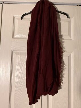 Burgundy Fringe Infinity Scarf